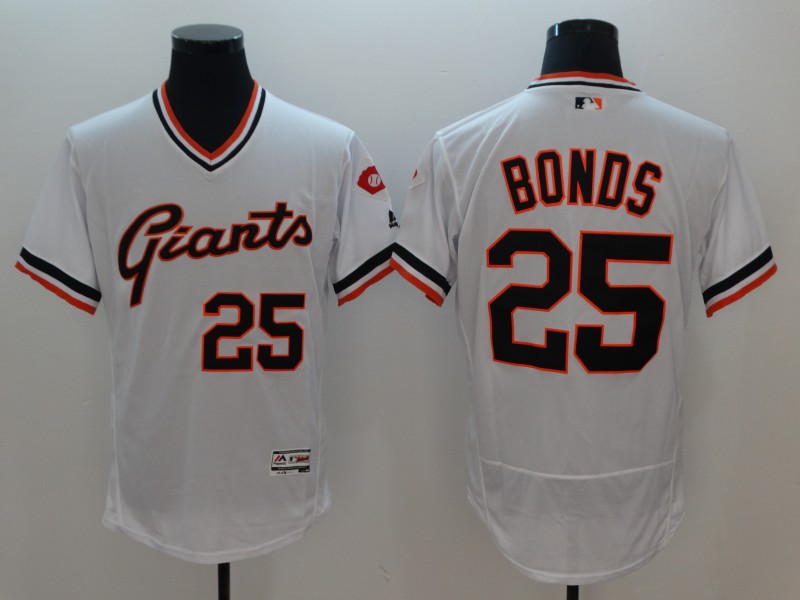 Men San Francisco Giants #25 Bonds White Elite Throwback MLB Jerseys->san francisco giants->MLB Jersey